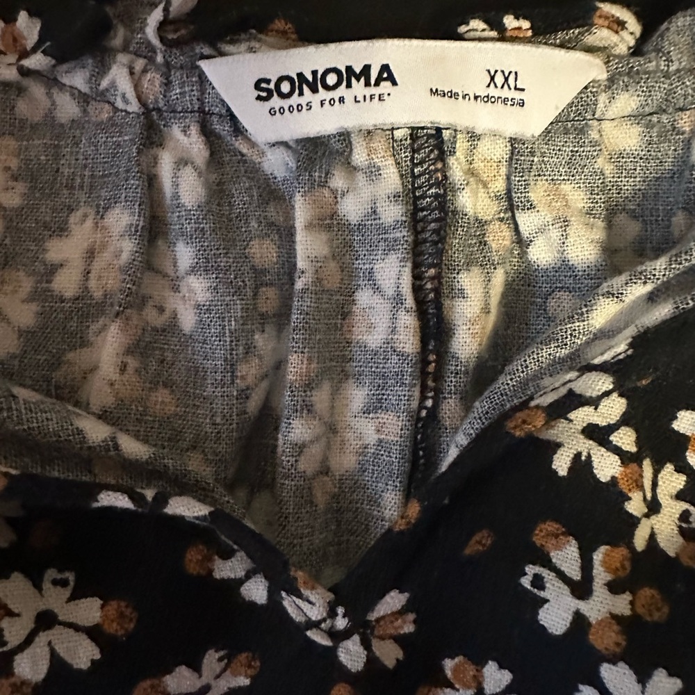 Sonoma Black and White Floral Midi Dress - Picture 3 of 5